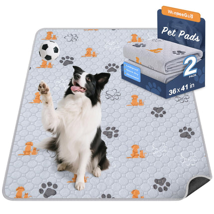 Washable Pee Pads for Dogs, Waterproof, 18 x 24 in, 4 Pack, Gray