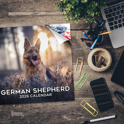 German Shepherd Calendar 2026 – 16-Month Dog Breed Wall Calendar by MegaCalendars – Large Daily Blocks, Thick No-Bleed Paper, Made in USA
