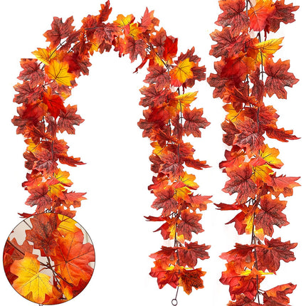 Thanksgiving Decorations 2 Pack Fall Garland with Lights Battery Operated