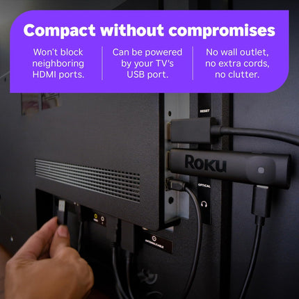 Roku Streaming Stick Plus - 4K & HDR Roku Streaming Device for TV with Voice Remote - Free & Live TV
