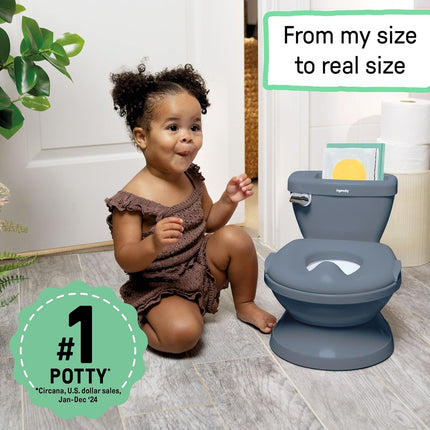 Ingenuity My Size Potty Pro in Blue, Infant Potty Training Toilet, Lifelike Flushing Sound, for Ages 18 Months, Up to 50 Pounds