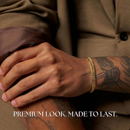 Galis Chain Bracelets For Men - Premium Stainless Steel, Silver, Gold Plated Non Tarnish - Mens Jewelry, Stylish Gifts For Him