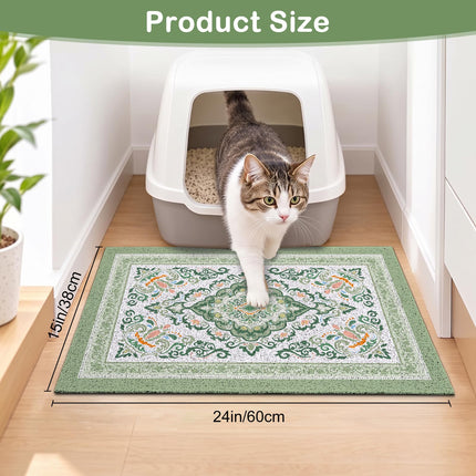 24"x15" Cat Litter Mat Non-Slip Washable Litter Box Mat