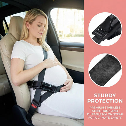 Mimibelt Car Seat Belt Cover for Pregnancy Universal Seatbelt Shoulder Pad Set and Seat Cushion Interior Accessories for Improve Comfort（Black） (Pink)