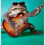 Funny Birthday Card for Women, Men, Friends! Hilarious Toad Guitar Photo