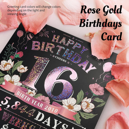 16th Birthday Card for Women Her, Large 3D Pop Up 16th Birthday cards for Mom Wife, Happy 16 Year Old Birthday Decorations for Grandma, Mother, Daughter Funny Birthday Gifts, Back to 2010, Pink