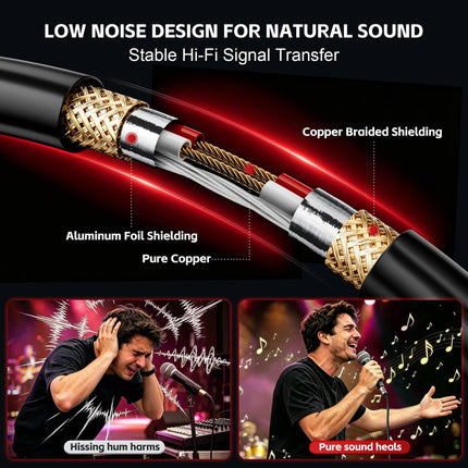 XLR Cables 3FT 6FT 10FT 15FT 25FT 50FT 100FT, Shielded Microphone Cable