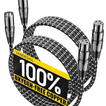XLR Cables 3ft 2 Pack,Short Microphone Cable OFC Noise Reduction