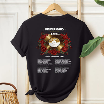 North America Romantic Tour 2026 Tshirt, RNB Fans Graphic Shirt, Bruno Fans Concert Outfit, Unisex Adult S – 2XL
