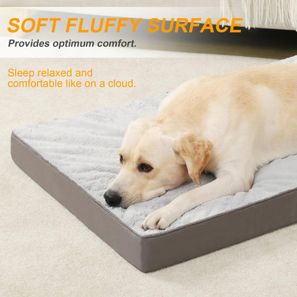 Cama ortopédica para perros grandes con forro impermeable, gris, 35x22