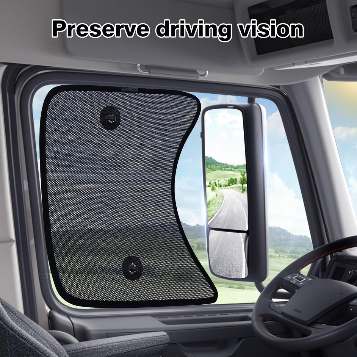 2-Piece Mesh Side Window Shades for Semi and Heavy Duty Trucks - photo 5
