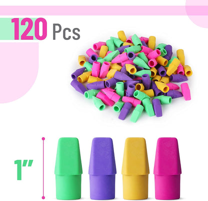 Pencil Top Erasers, 120 Pack, Latex-Free, No-Smudge - photo 2