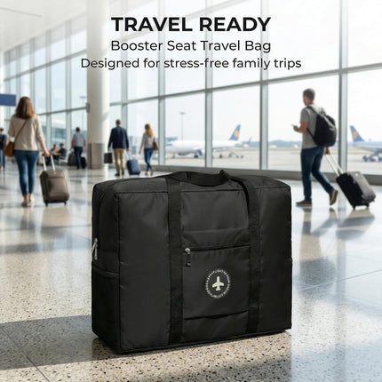 Backless Booster Seat Travel Bag - Booster Seat Bag For Airport - Booster Seat Cover For Airplane Travel (black)