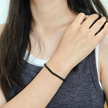 Natural Healing Gemstone Bracelet Handmade Yoga Stretch Elastic Bracelet Stress Relief Crystal Jewelry for Men and Women