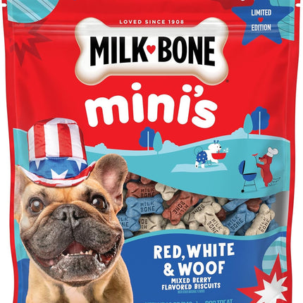 Milk-Bone Mini’s Red, White & Woof Mixed Berry Flavor, Mini Dog Treats, 12 Oz. Bag