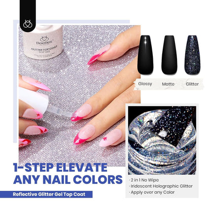 beetles 44pcs Gel Nail Polish Set - 36 Colors Colorful Muse Gel Polish Kit Pink Nude Red Yellow Green Black White Glitter Nail Kit Base Top Coat UV LED Needed Salon DIY Home Gift for Women