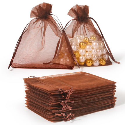 100PCS Sheer Organza Bags, White Wedding Favor Bags with Drawstring, 4x4.72 Jewelry Gift Bags for Party, Jewelry, Christmas, Mother's Day, Festival, Bathroom Soaps, Makeup Organza Favor Bags