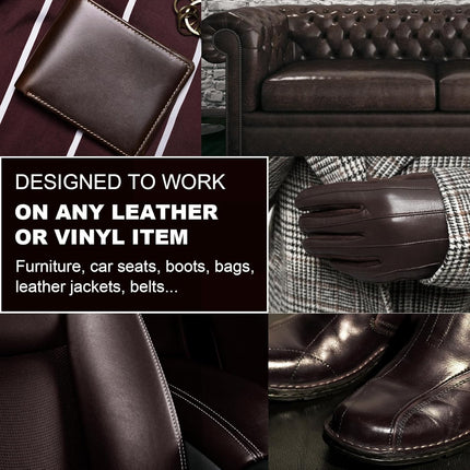 12oz Leather Recoloring Balm & 3.4oz Mink Oil Leather Conditioner kit,Dark Brown Leather Color Repair Kits for Couches, Leather Couch Paint Scratch Repair for Furniture Car Sofa Shoes Leather Dye