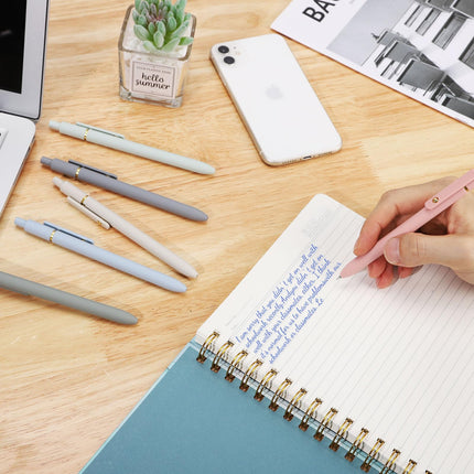 Gel Pens,6 Pcs 0.5mm Retractable Quick Dry Blue Ink Pens