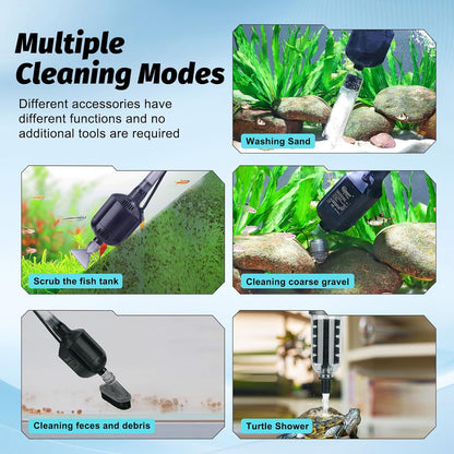 5 in 1 Electric Aquarium Gravel Cleaner, 360GPH Automatic Fish Tank - photo 2