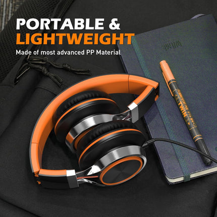 C8 Wired On-Ear Headphones with Microphone and Volume Control
