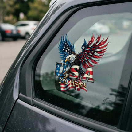 2pcs USA 250th Anniversary Merchandise - Car Decals and Stickers, Patriotic 1776-2026 Vinyl Bumper Stickers for Cars, 250 Years Commemorative Window Decal for Vehicles, Trucks