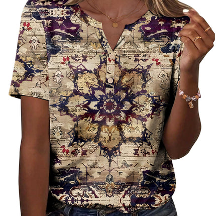 Blusas de verano para mujer, casuales, manga corta, cuello en V