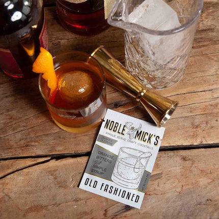 Noble Mick's Drink Mix, Bundle of 6 Packets, Low Calorie, Made in USA, Single Serve Craft Cocktails (Old Fashioned)