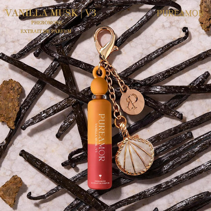 PUREAMOR Pheromone Perfume for Women, Vanilla Musk 2-Pack Keychain Perfume – Warm Cozy Scent with Vanilla, Musk & Sandalwood, Long Lasting Extrait de Parfum, 0.07 oz / 2 ml Each