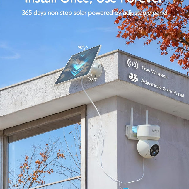 Solar Security Cameras Wireless Outdoor 2.4G WiFi, 360° View, Solar/Battery Powered, AI Human Detection - photo 2