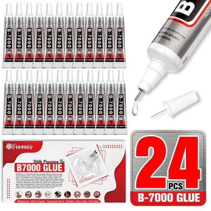 B7000 Glue 15ml/0.5 fl oz 24-Pack - High Strength, Flexible, Waterproof Adhesive for Jewelry, Electronics, Crafts and More