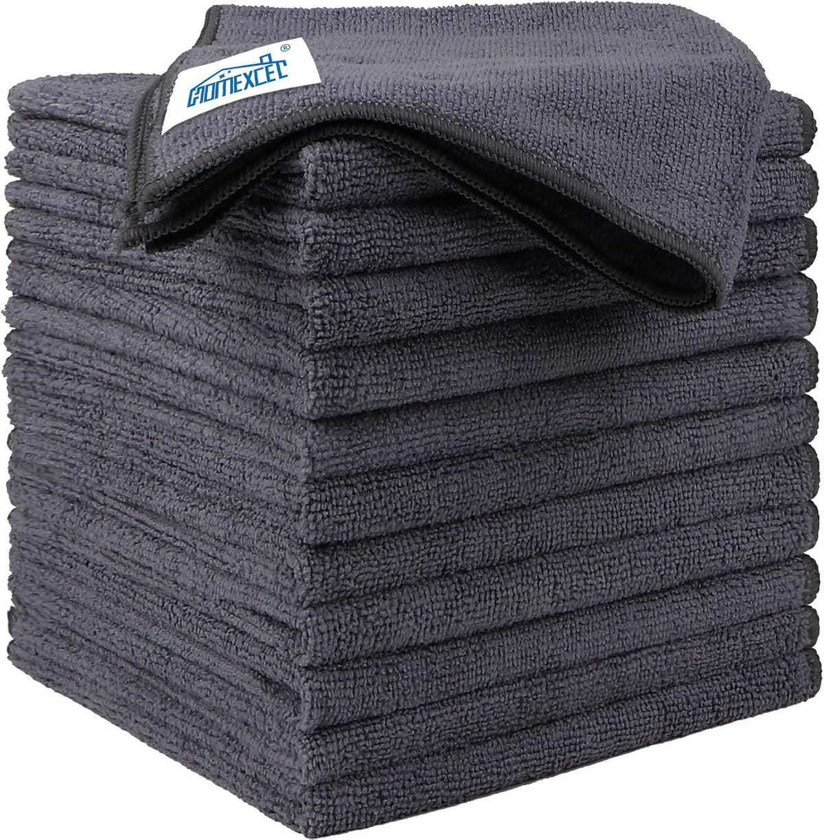 Microfiber Cleaning Cloth 12 Pack, 12.5 x 12.5 Inch, Grey