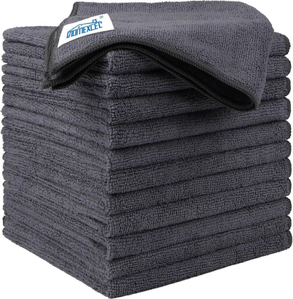 Microfiber Cleaning Cloth 12 Pack, 12.5 x 12.5 Inch, Grey