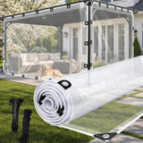 6x12ft Clear Tarp with Grommets, Transparent Heavy Duty Waterproof Tarp Cover with Reinforced Edge,Protects Against Water, Tear, Cold Weather Resistan for Greenhouse Balcony Garden.