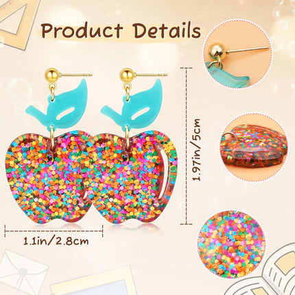 Trinckle Teacher Appreciation Gifts for Women, Teacher Apple Earrings Jewelry as End of Year Teachers Thank You Gifts, Apple Gift as Teachers Appreciation Week Retirement Graduation Birthday Gifts