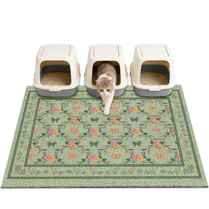 24"x15" Cat Litter Mat Non-Slip Washable Litter Box Mat
