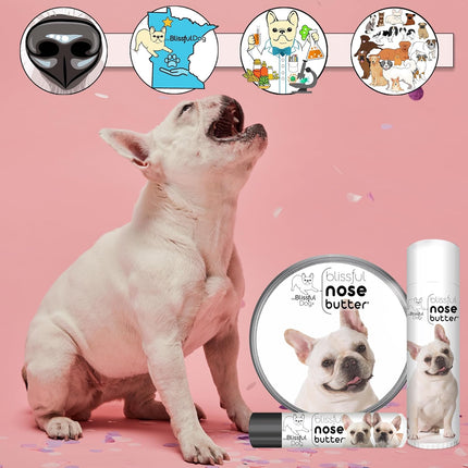 The Blissful Dog Cream French Bulldog Nose Butter, Versatile Dog Nose Balm for Dry Nose, Handcrafted Nose Moisturizer, Easy-to-Apply Dog Essentials, Unscented, 1 oz.