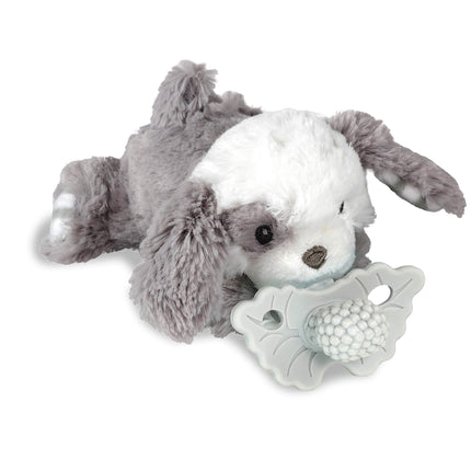 Sloth RaZbuddy w/RaZberry Teething Relief Pacifier – Soothes Sore Gums w/Nature-Inspired Texture, 100% BPA-Free Silicone Teether, Detachable Stuffed Animal – 3 Months+ Teether, Tan