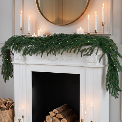 2Pcs 6FT Christmas Garlands, Real Touch Norfolk Pine Garland