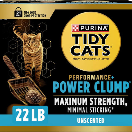 Purina Tidy Cats Performance Plus Power Clump Unscented Multi Cat Clumping Cat Litter - 22 lb. Box