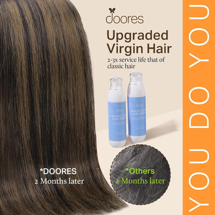 DOORES Clip in Hair Extensions Human Hair Extensions, Balayage Dark Brown to Chestnut Brown 120g 7pcs 18 Inch Real Human Hair Extensions Clip in Straight Remy Silky Weft