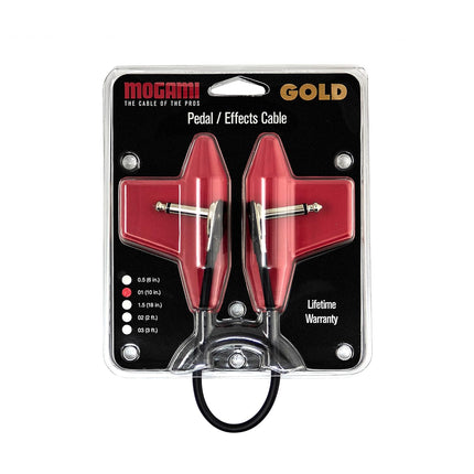Mogami Gold Pedal SLP Patch Cable – Super Low Profile 90° Right Angle Guitar Effects Cable, Noise-Free, OFC Core 10 Inches