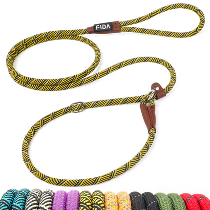 Durable Slip Lead Dog Leash, 6 FT x 1/2" Dog Training Leash, Black