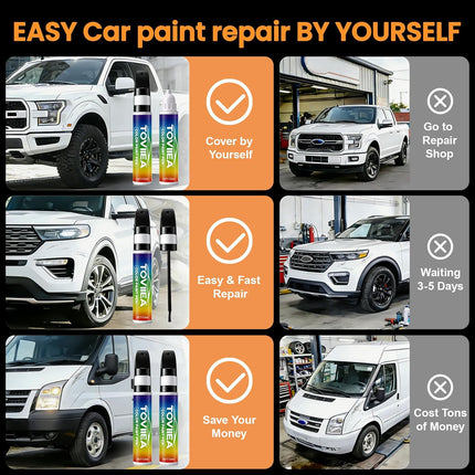 Alpine White(300) Touch Up Paint Compatible with BMW,2-In-1 Car Scratch Remover Pen,Car Paint Scratch Repair Kit for Scratches,Chips & Nicks,2-PCS SET
