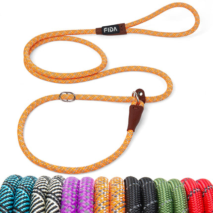 Durable Slip Lead Dog Leash, 6 FT x 1/2" Dog Training Leash, Black