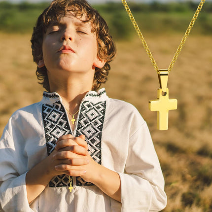 Cross Necklace as Easter Basket Stuffers First Communion Gifts for Toddler Kids Teen Boys Girl, Mustard Seed Jewelry as 1st Communion Easter Birthday Gifts Christian Necklace for Son Daughter