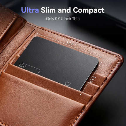 Wallet Tracker Card (iOS only), 0.07in Slim Tracking Card, IP68 Waterproof Bluetooth Tracker Compatible with Apple Find My, Wireless Charging Item Locator for Purse, Passports
