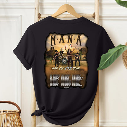 Mana Rock Band T Shirts, Latin Rock and Roll Tshirt, Vivir Sin Aire Tour Graphic Tee, Unisex Adult Size S – 2XL
