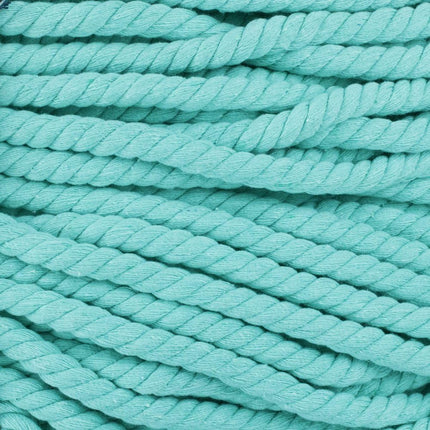 Super Soft 3 Strand Twisted Cotton Rope (Light Blue, 1/2 Inch x 25 Feet)