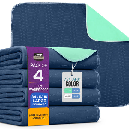 4 Pack Washable Pee Pads for Dogs 34" x 36", Waterproof Dog Training Pads